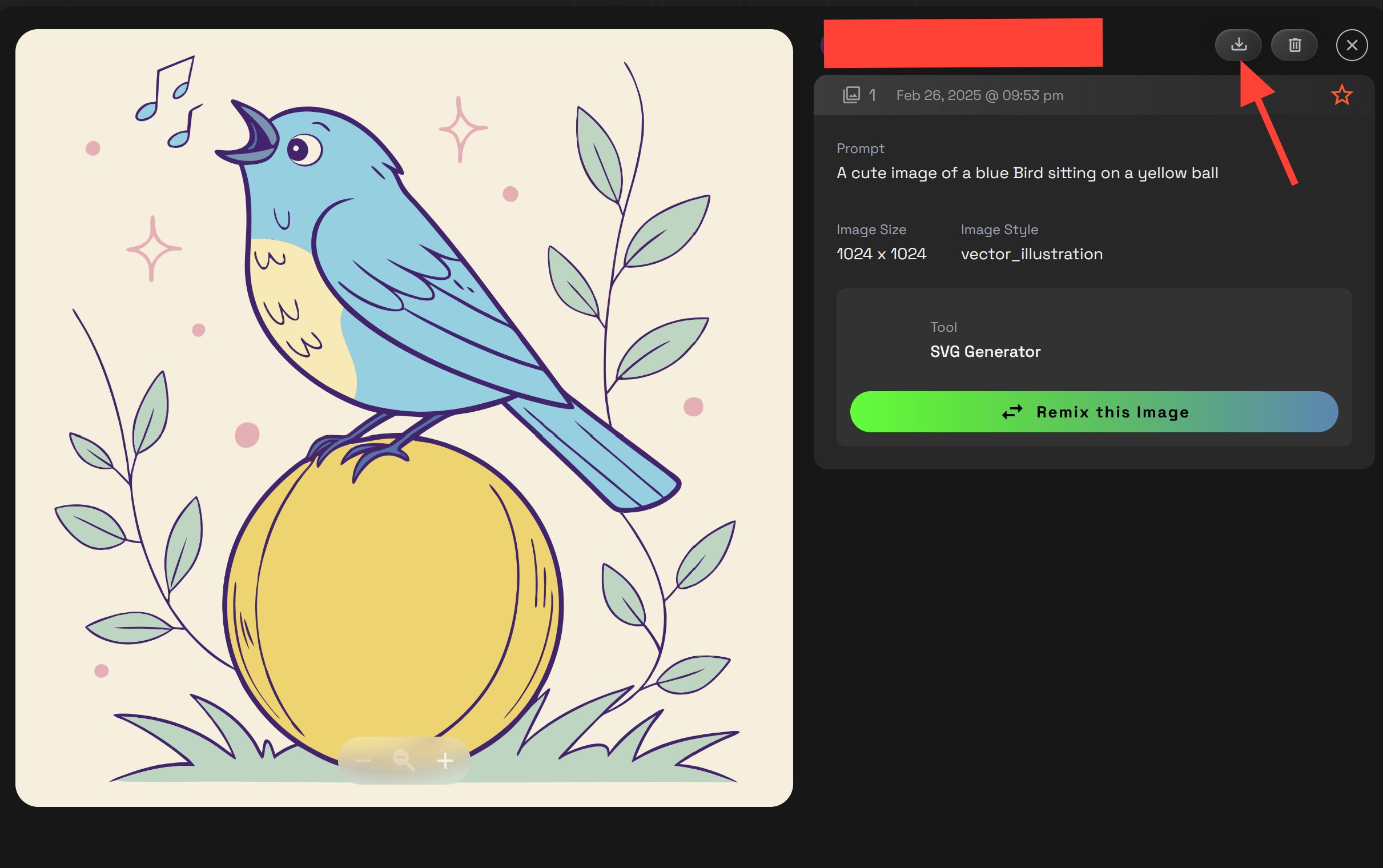 Screenshot showing Click on your image and it will expand giving you more details