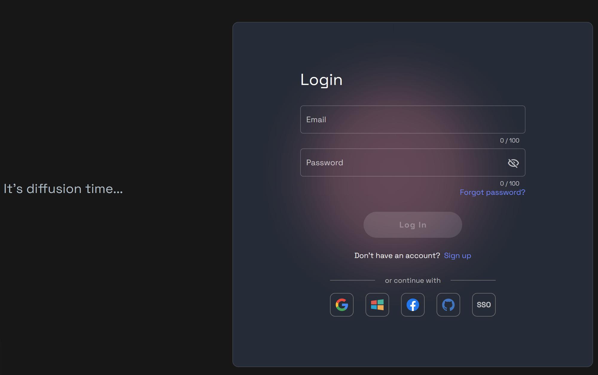 RunDiffusion login screen