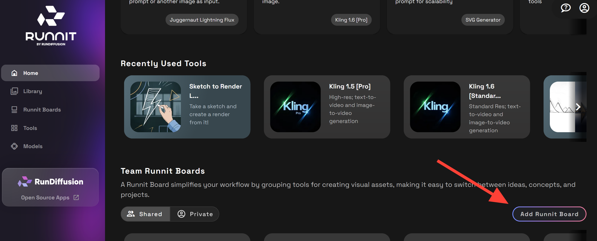 Screenshot showing width: 720px) 720px"> Step 2: Add Runnit Board Open Runnit and create a new board to organize your project