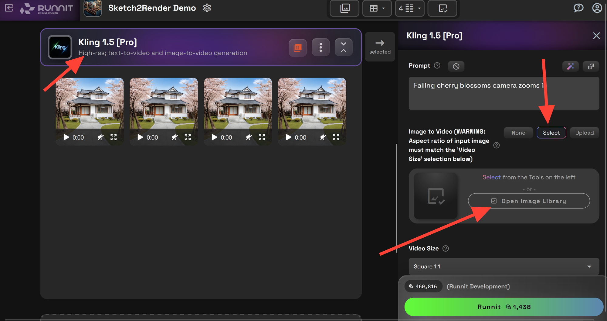 Screenshot showing Tool for Animated Visuals Step 1: Select Image in Library Click on the video tool you chose then click...
