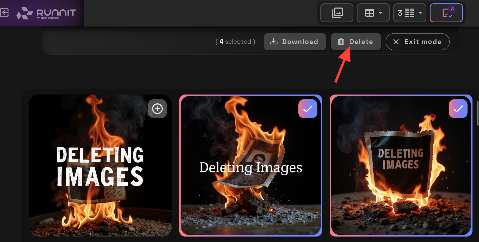 Screenshot showing formed we can not recover the images so be very careful and confident you want to delete that file forever