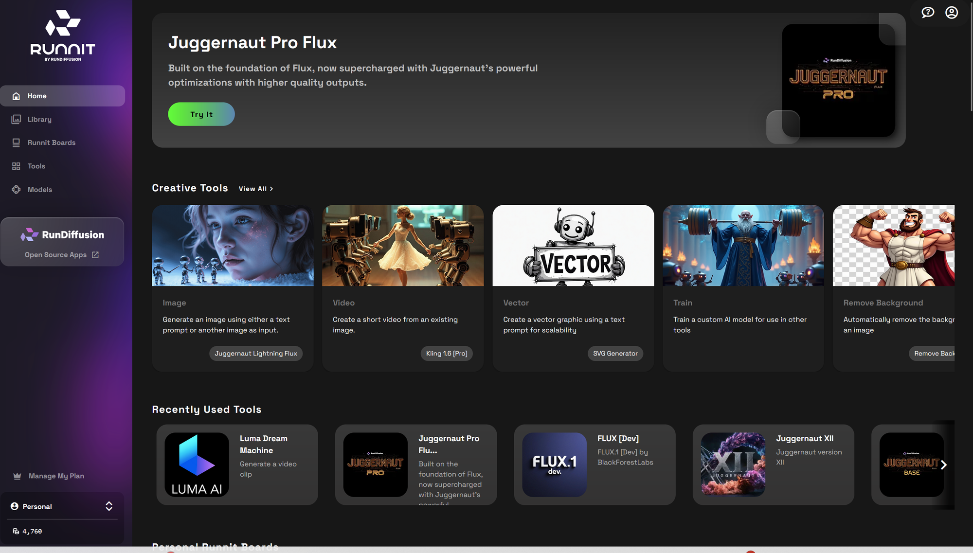Navigate to RunDiffusion screenshot