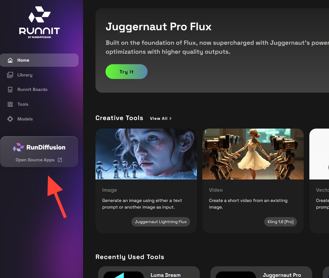 Click on Open Source Apps screenshot