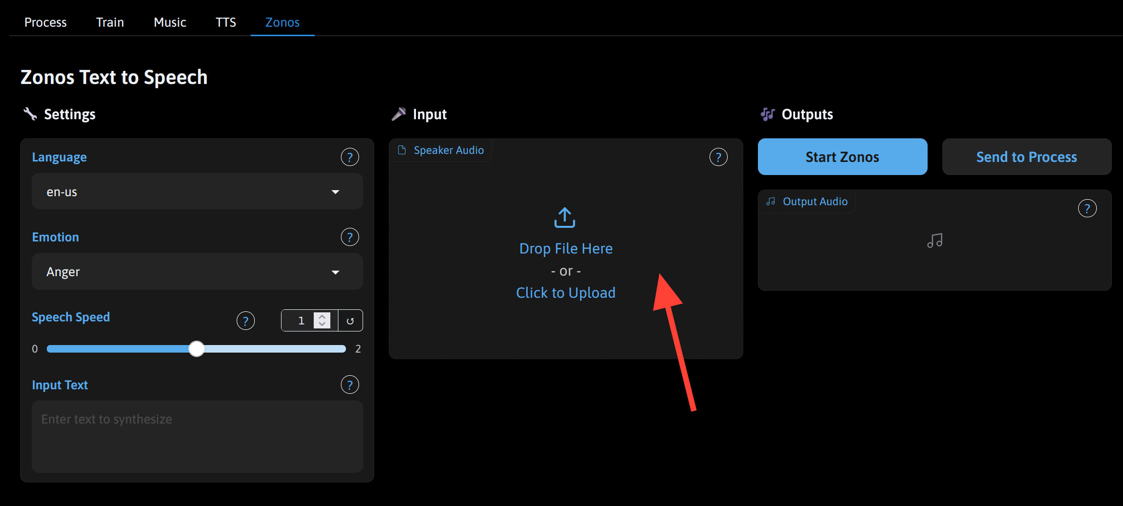 Screenshot showing sting audio sample that Zonos can use as a vocal reference