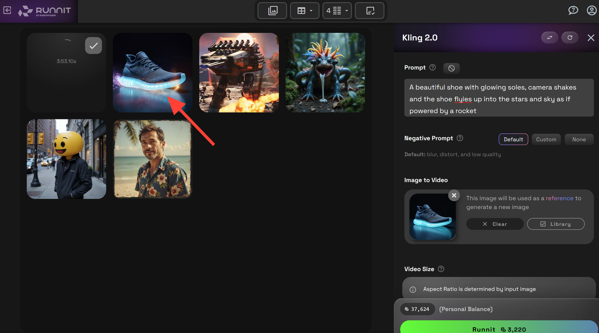 Screenshot showing p> Completed Videos will show up on the left side