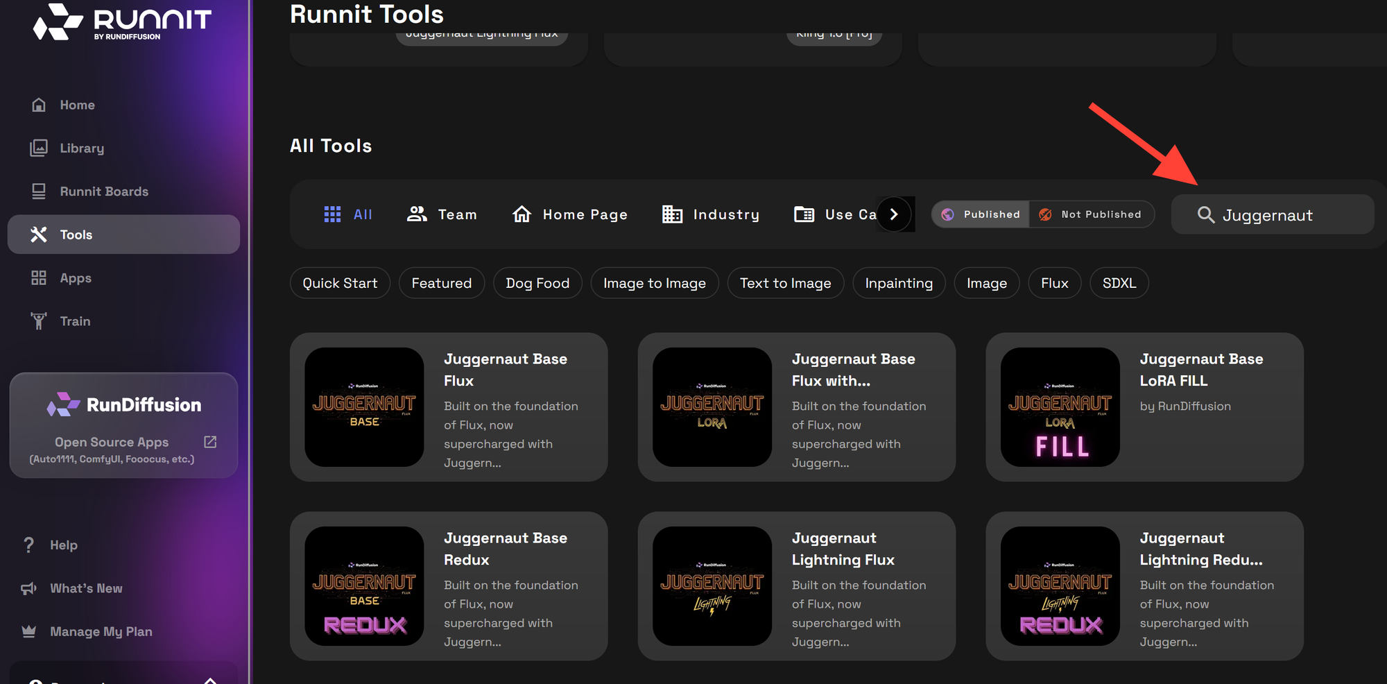 Search for Juggernaut screenshot