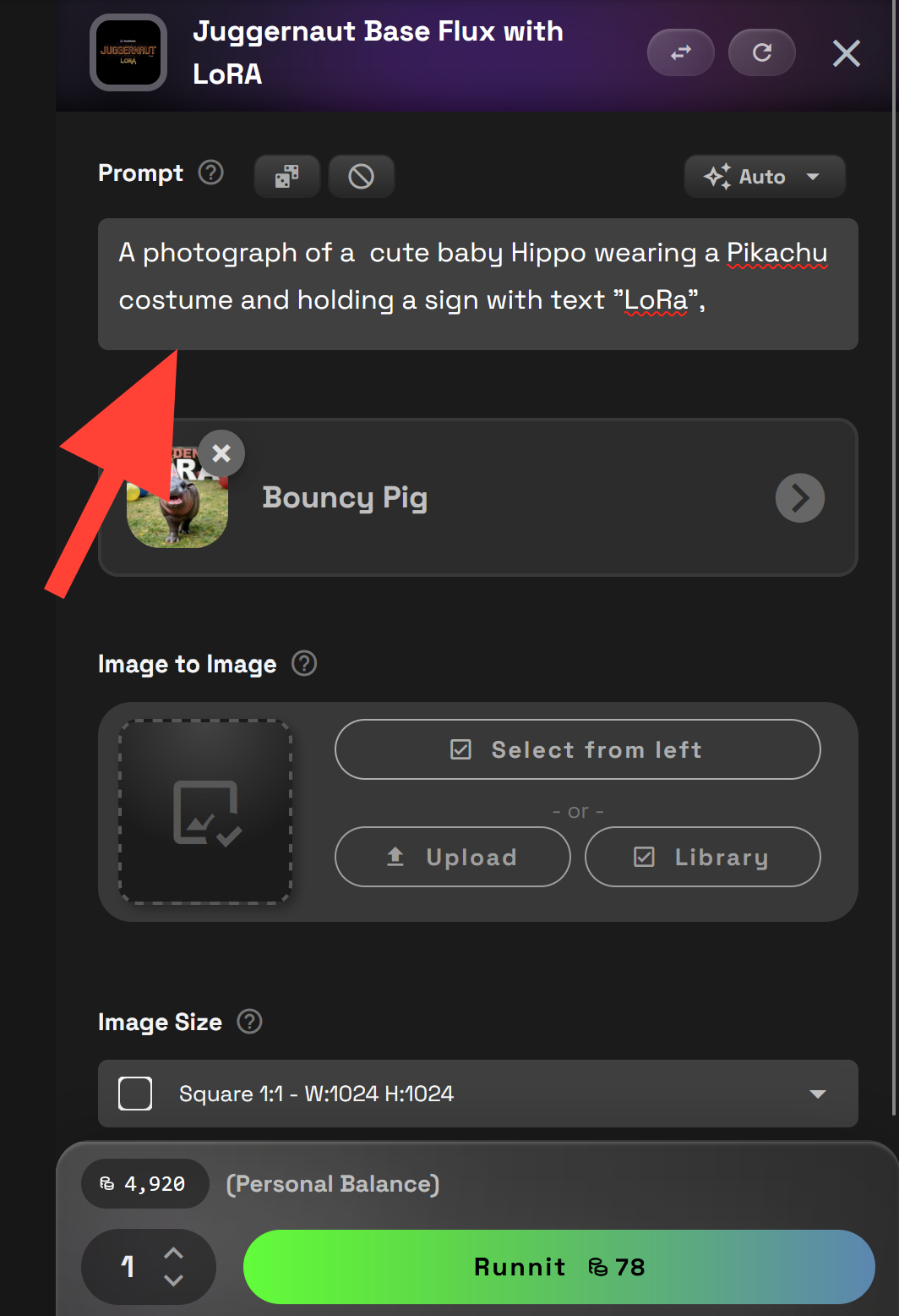 Enter a Prompt screenshot