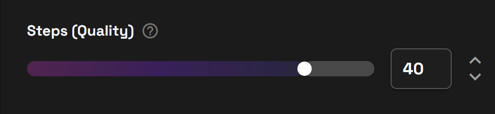Screenshot showing ewer steps (20–30): Fast, may be less detailed More steps (40–60+): Slower, higher detail and polish...
