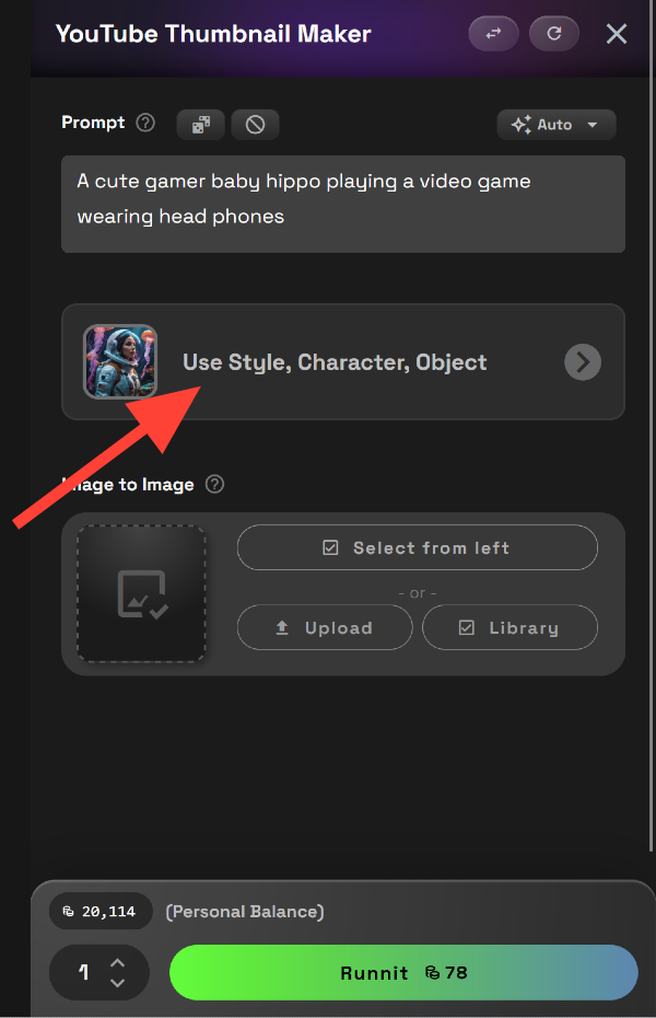 Screenshot showing you have a LoRa you'd like to use to create a specific character or style in your thumbnail click on...