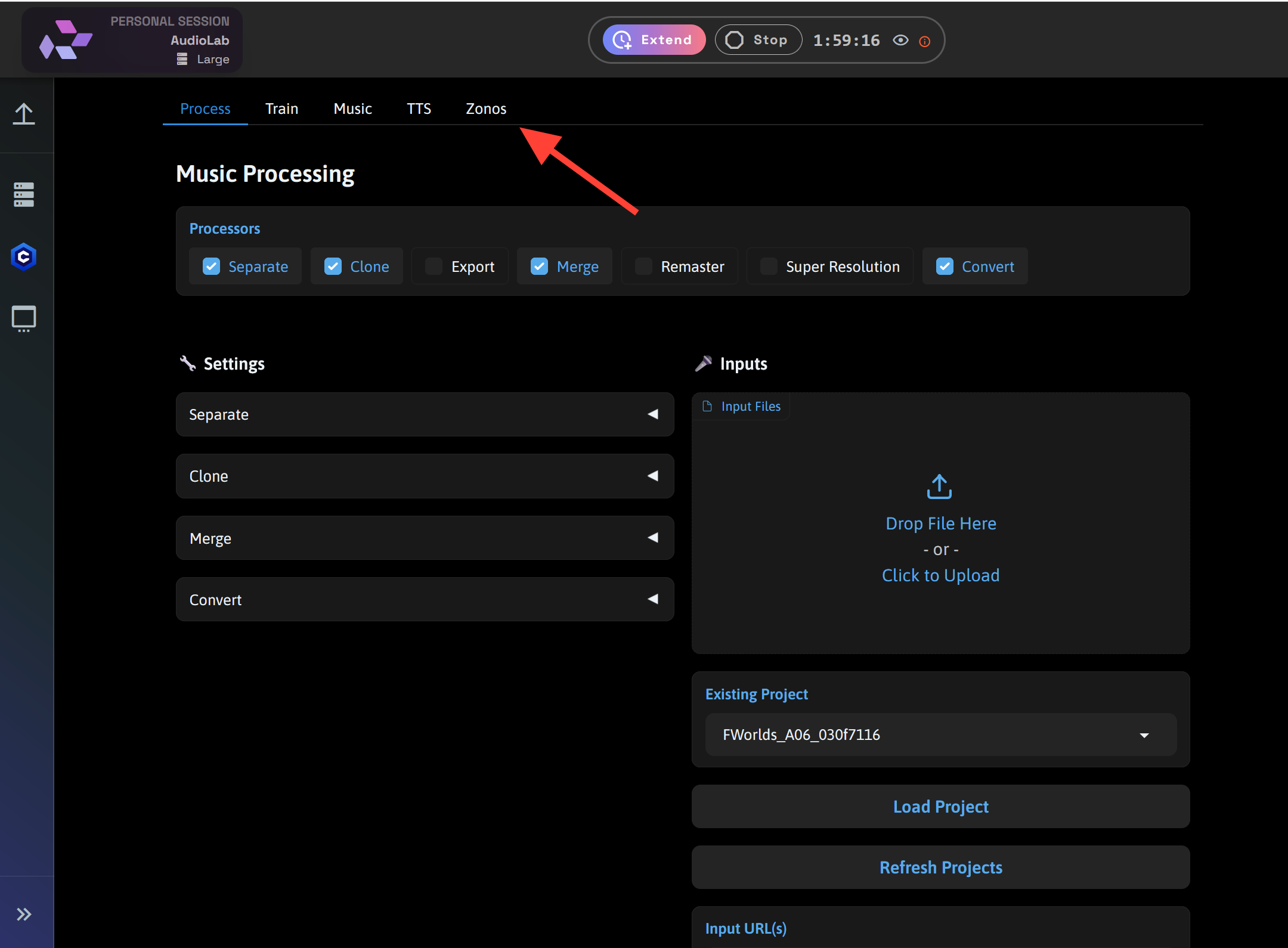 3. Open Zonos screenshot