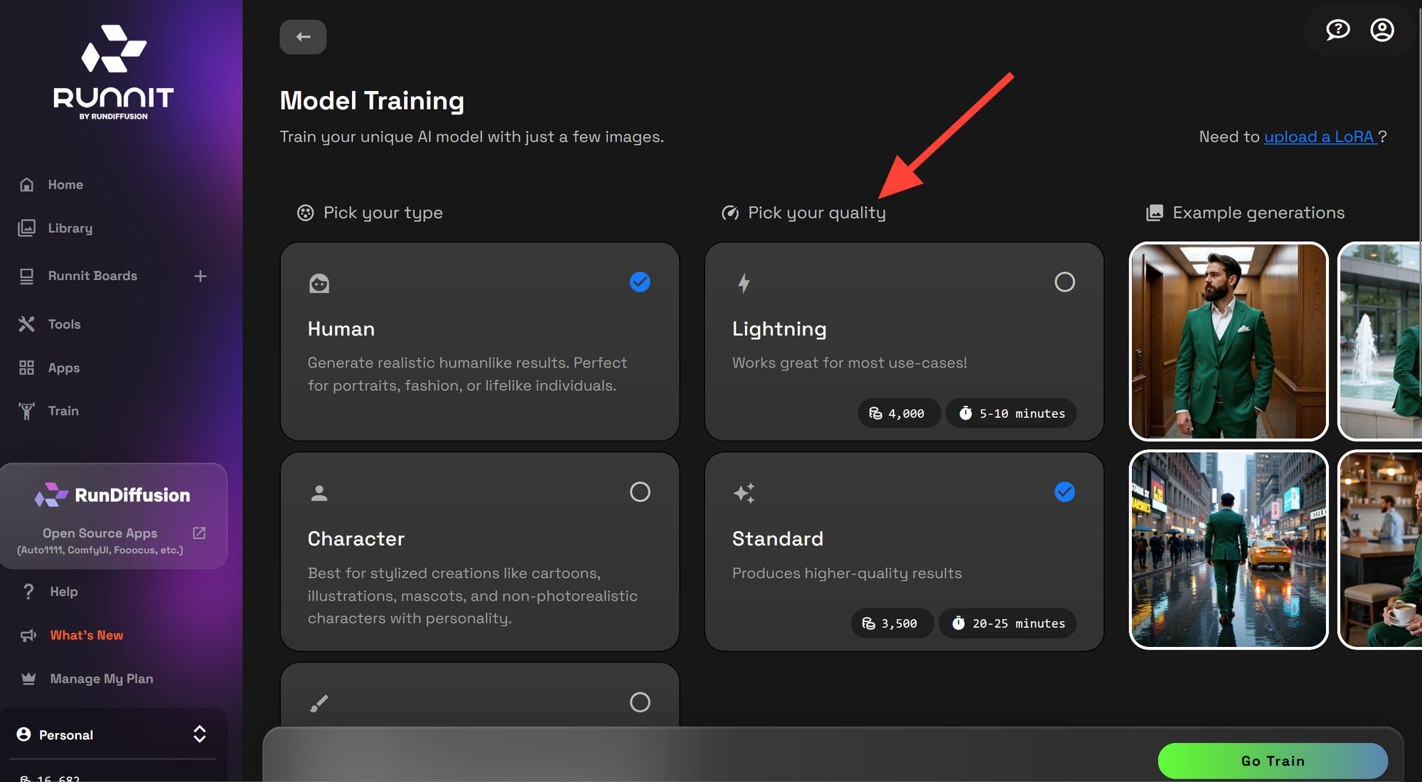 Screenshot showing ining in the cloud