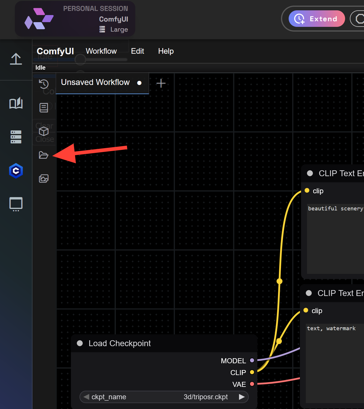 Login to RunDiffusion Go to the RunDiffusion Opensource App Page Click on ComfyUI on the side bar and click select . Setup yo