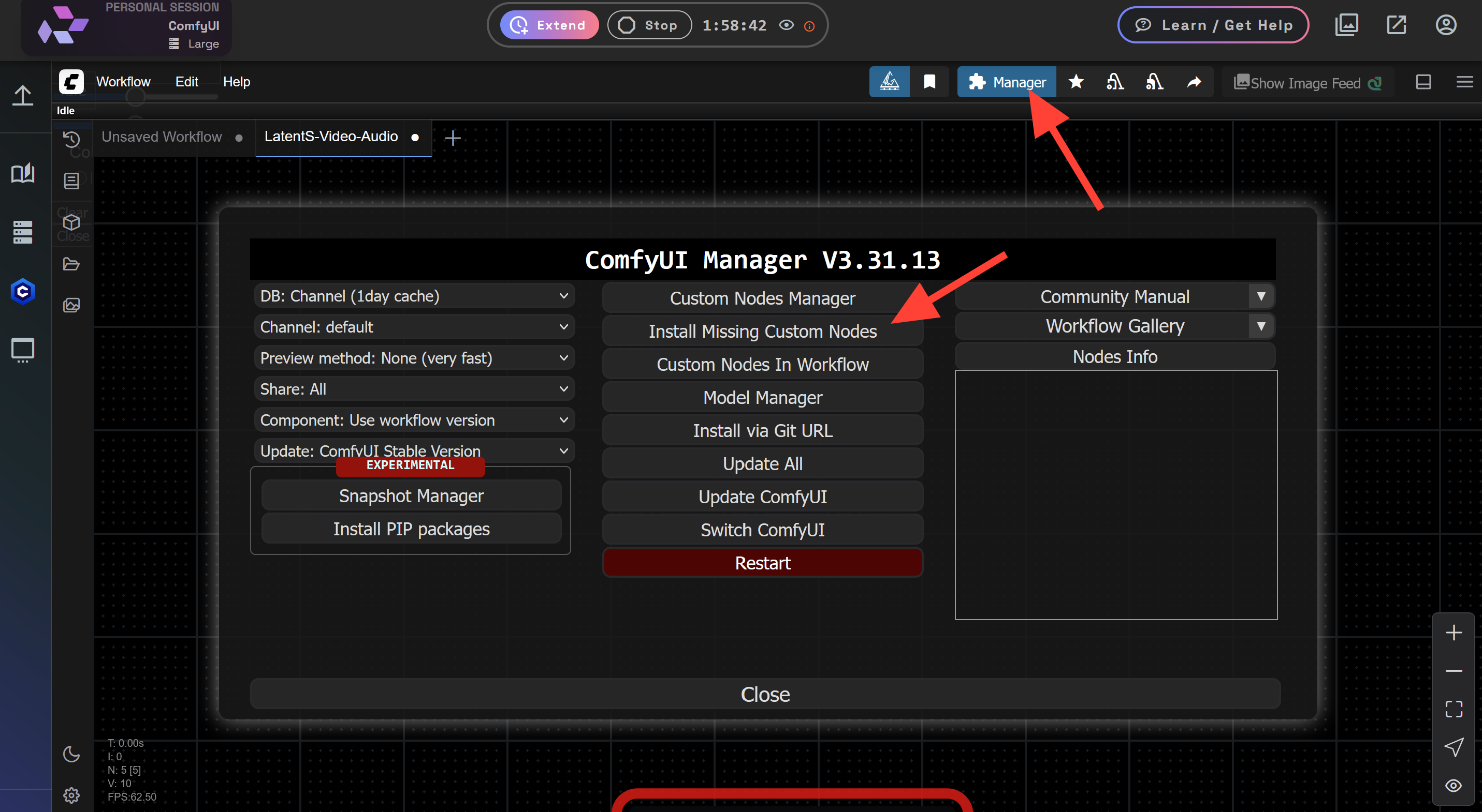 LatentS-Video-Audio LatentS-Video-Audio.json 8 KB download-circle Load the workflow. Once your workflow is loaded. You may ge