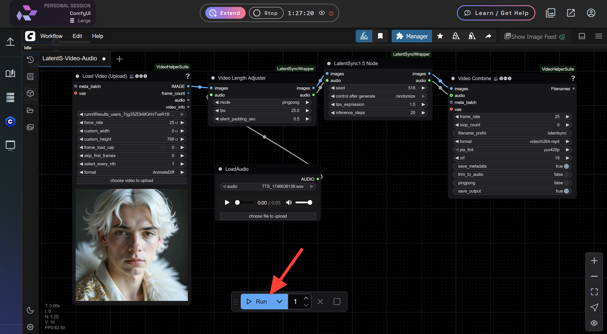 LatentS-Video-Audio LatentS-Video-Audio.json 8 KB download-circle Load the workflow. Once your workflow is loaded. You may ge