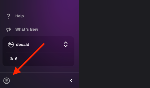 Click on User Account Avatar in the lower left-hand side of the nav-bar. Click on Account Click on Invoices A window titled "