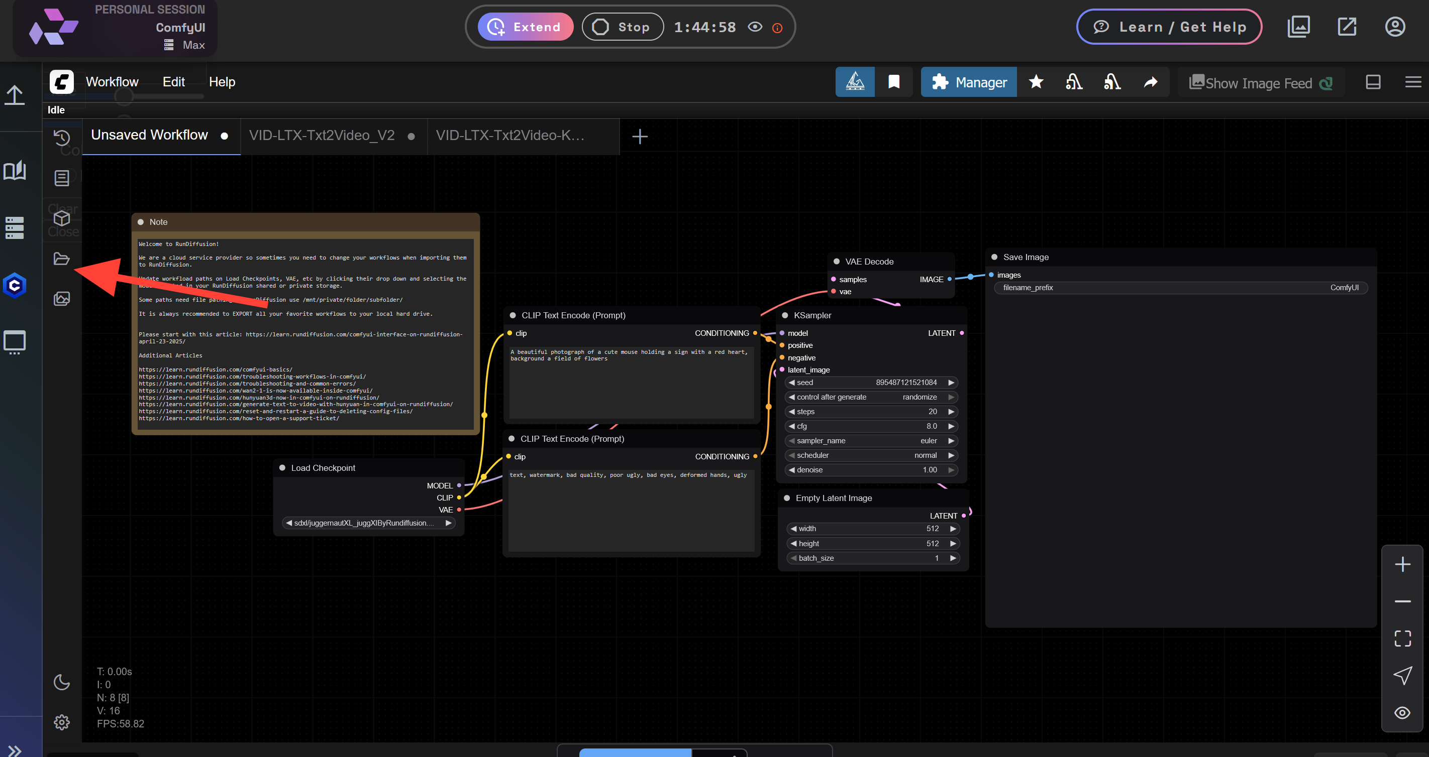 VID-LTX-Txt2Video_V2(1) VID-LTX-Txt2Video_V2(1).json 47 KB download-circle How to Load the LTX Video Workflow in RunDiffusion
