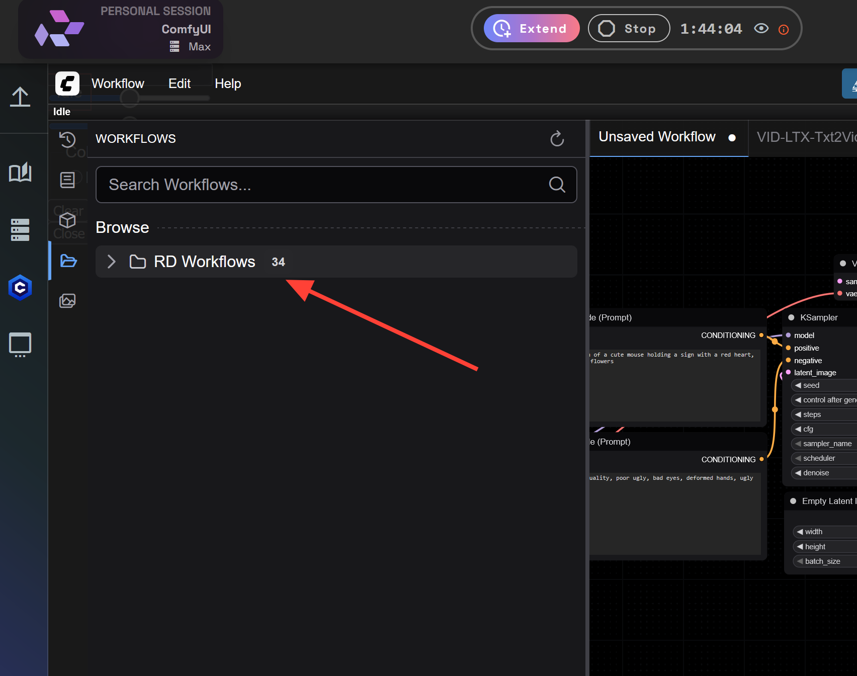 VID-LTX-Txt2Video_V2(1) VID-LTX-Txt2Video_V2(1).json 47 KB download-circle How to Load the LTX Video Workflow in RunDiffusion