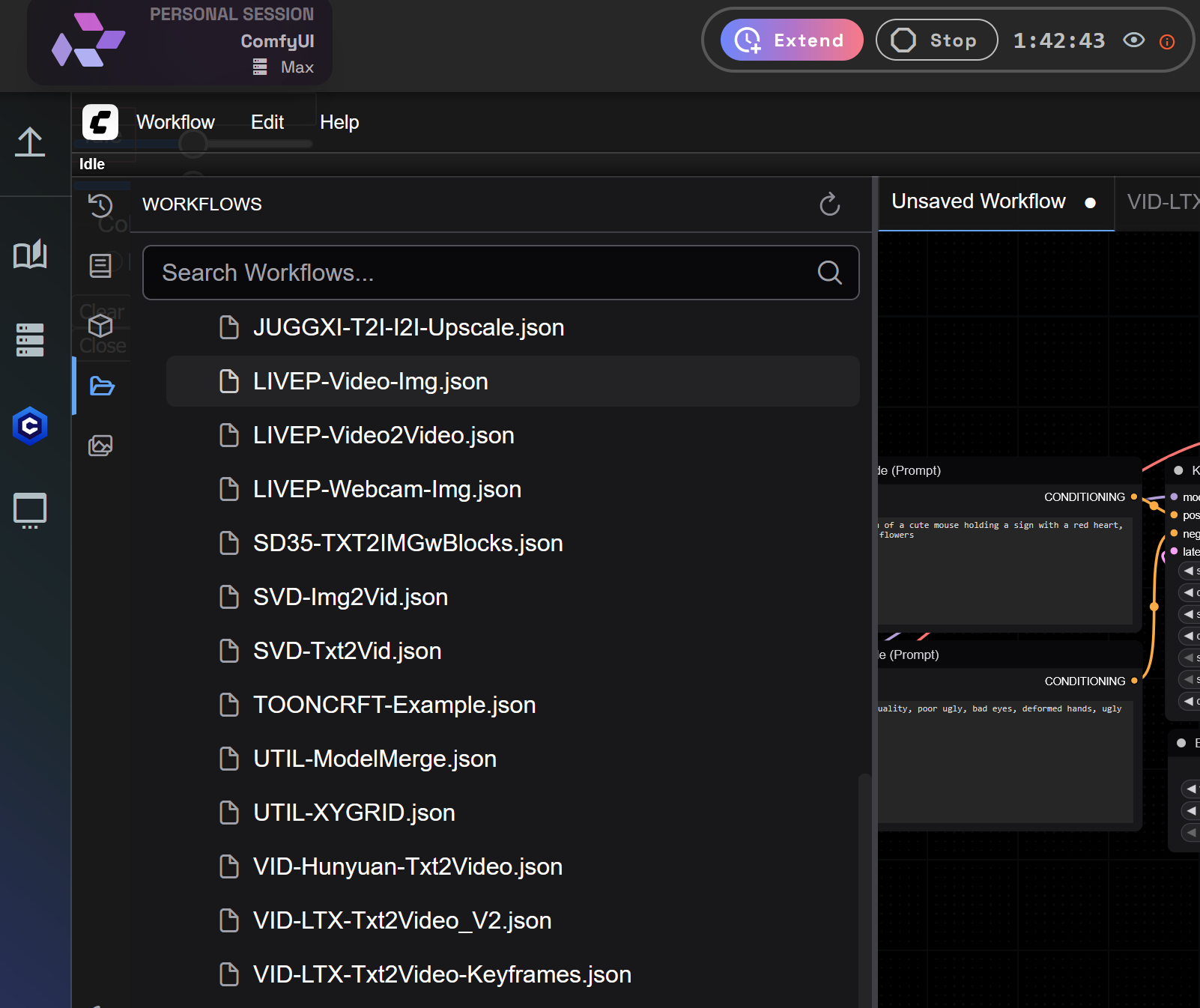 VID-LTX-Txt2Video_V2(1) VID-LTX-Txt2Video_V2(1).json 47 KB download-circle How to Load the LTX Video Workflow in RunDiffusion