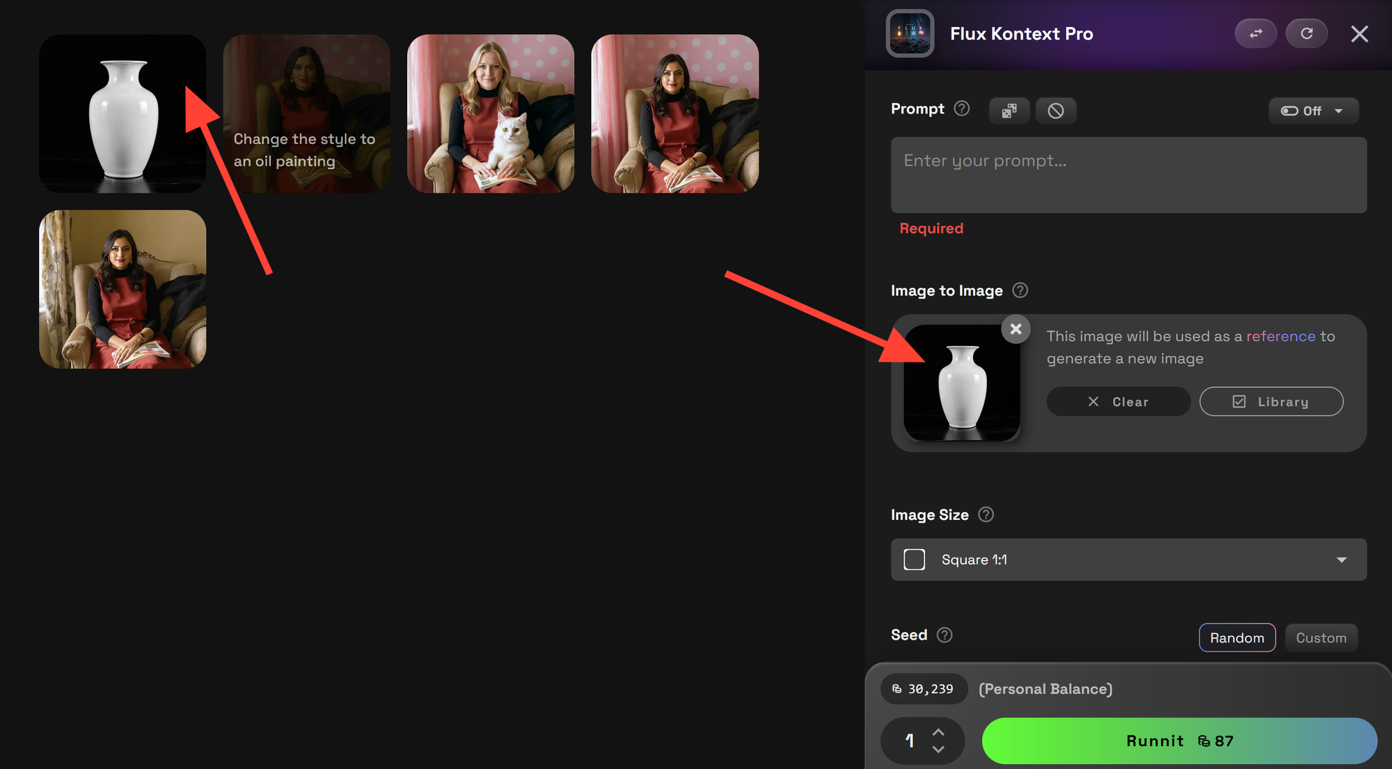 Runnit Platform on RunDiffusion. Click on Tools on the left Side Bar. Search for Flux Kontext. Then click on Flux Kontext Max
