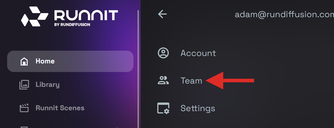 Go to Runnit Click on the Account button in the bottom Left. Then click on Team On the top click on Reporting . You can click
