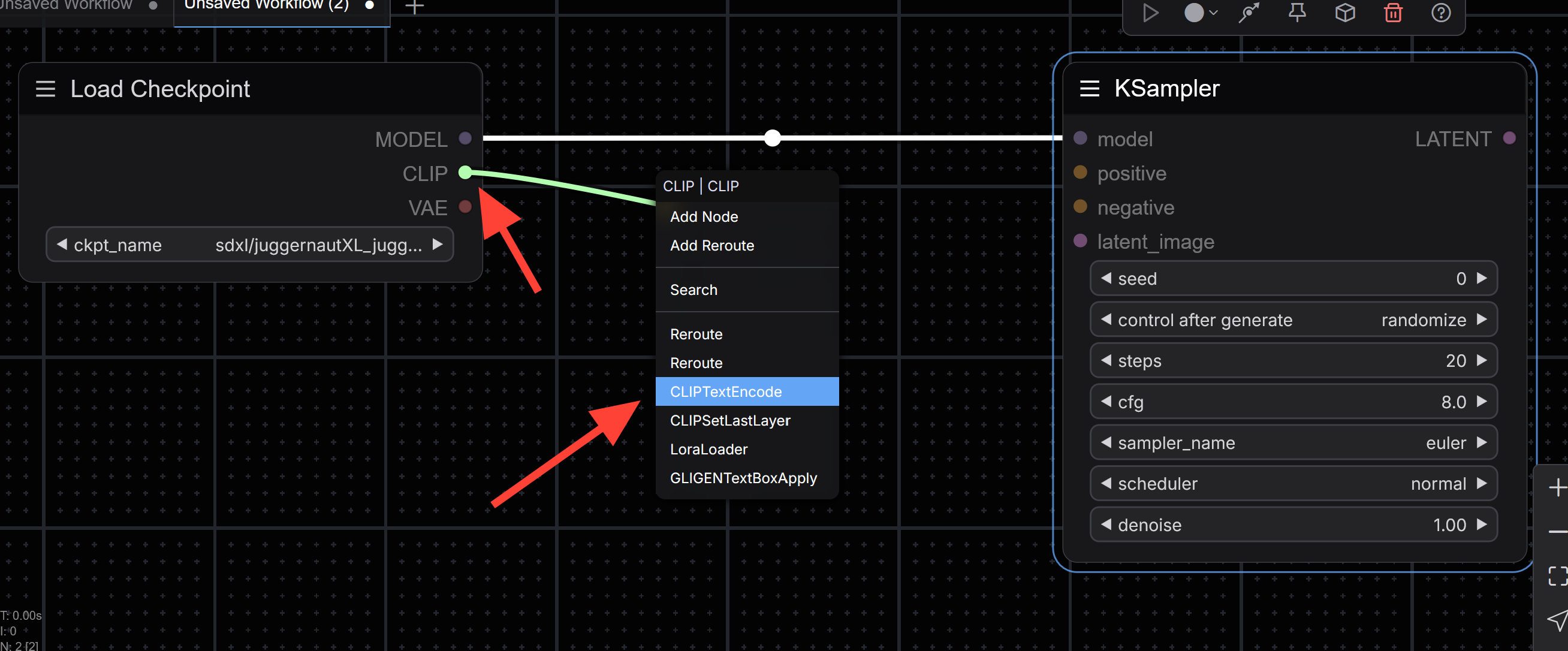 Screenshot showing Drag and release it onto the canvas to open the node menu