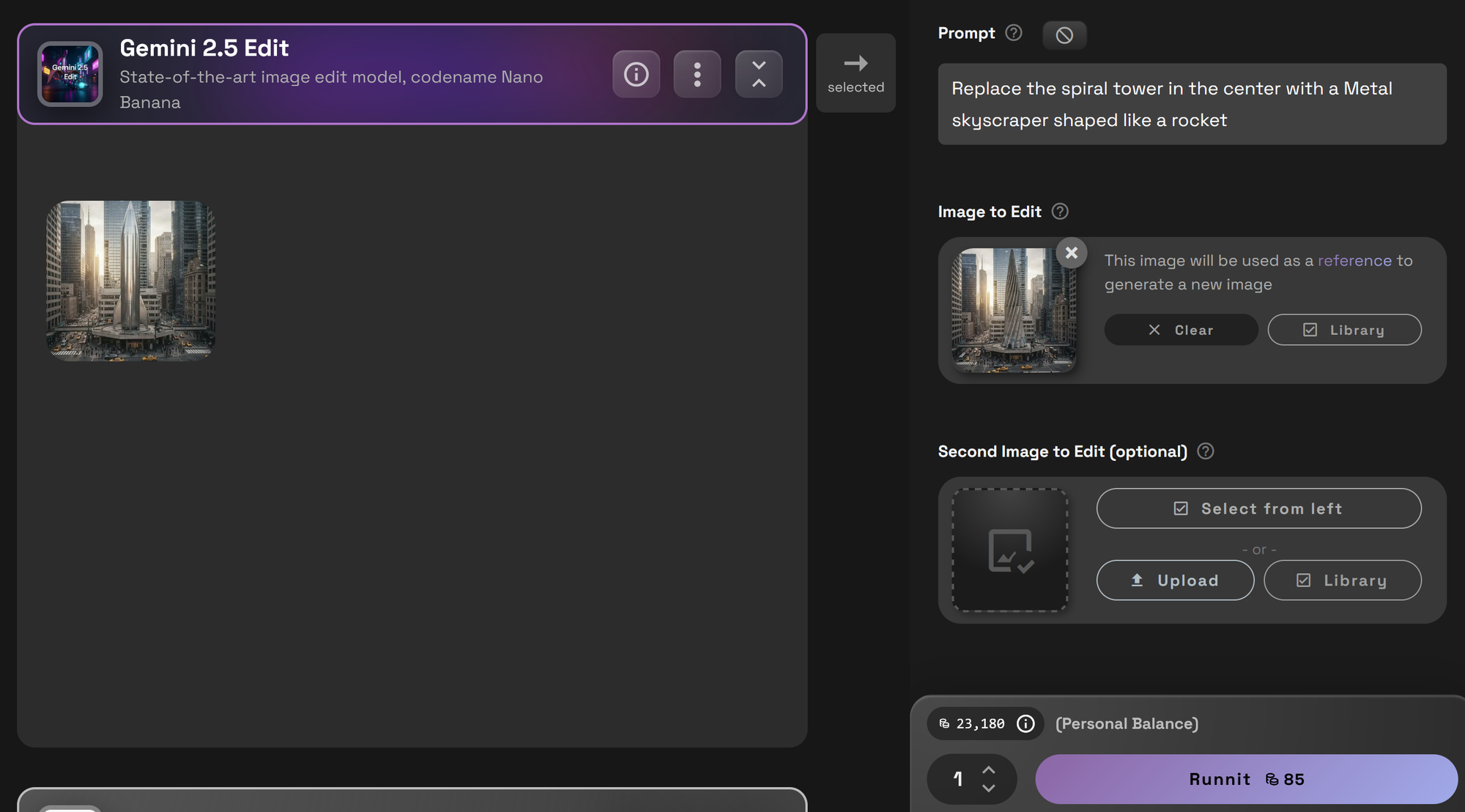 here . Required: Gemini 2.5 Edit Ideogram V3 Reframe Optional (customize as needed): Gemini 2.5 (Text-to-Image generation) Ju