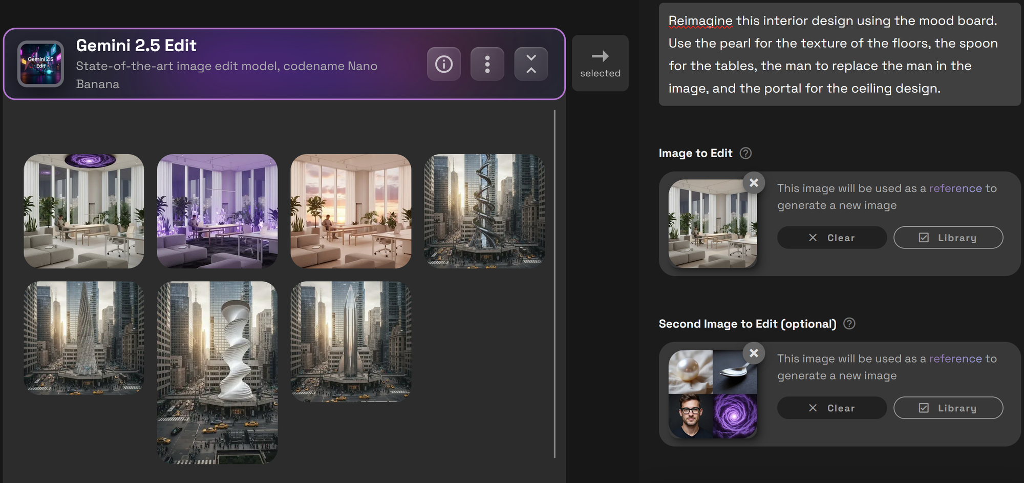 here . Required: Gemini 2.5 Edit Ideogram V3 Reframe Optional (customize as needed): Gemini 2.5 (Text-to-Image generation) Ju