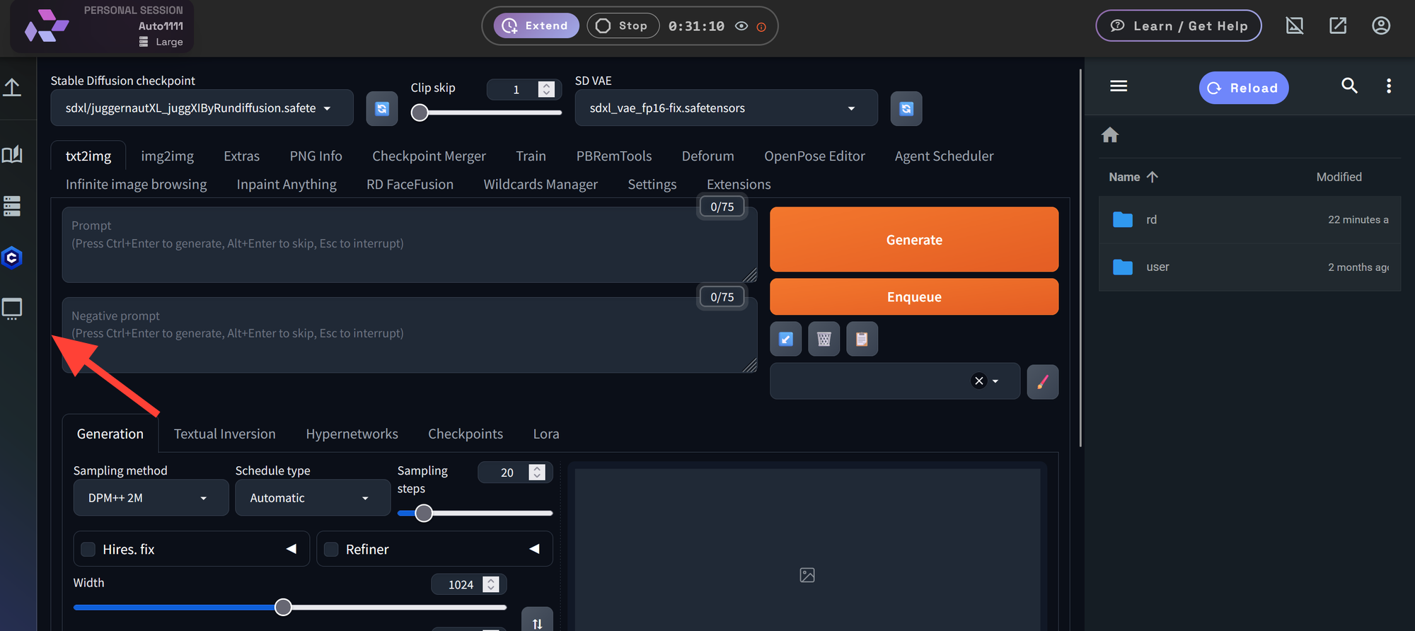 Option 2: Add More Sessions After Launch screenshot