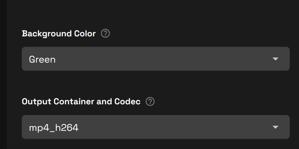 Screenshot showing 2000w" sizes="(min-width: 720px) 720px"> Select a background color and Output Container and Codec