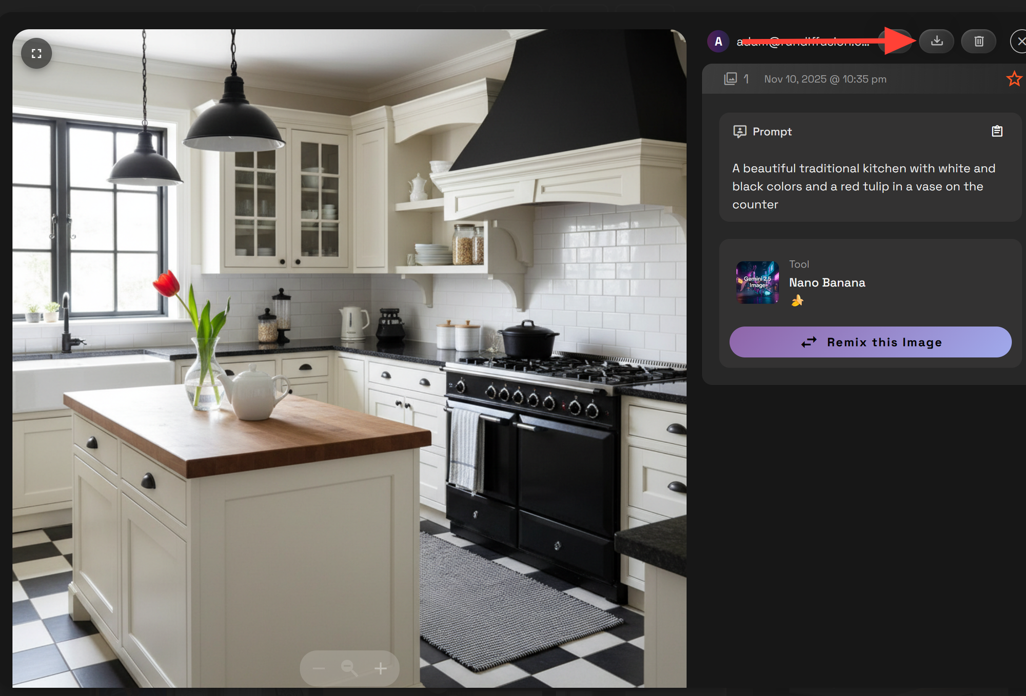 Log in to RunDiffusion Select Generate and then Image on the left side bar. Choose a Model such as Nano Banana or SeeDreamV4.