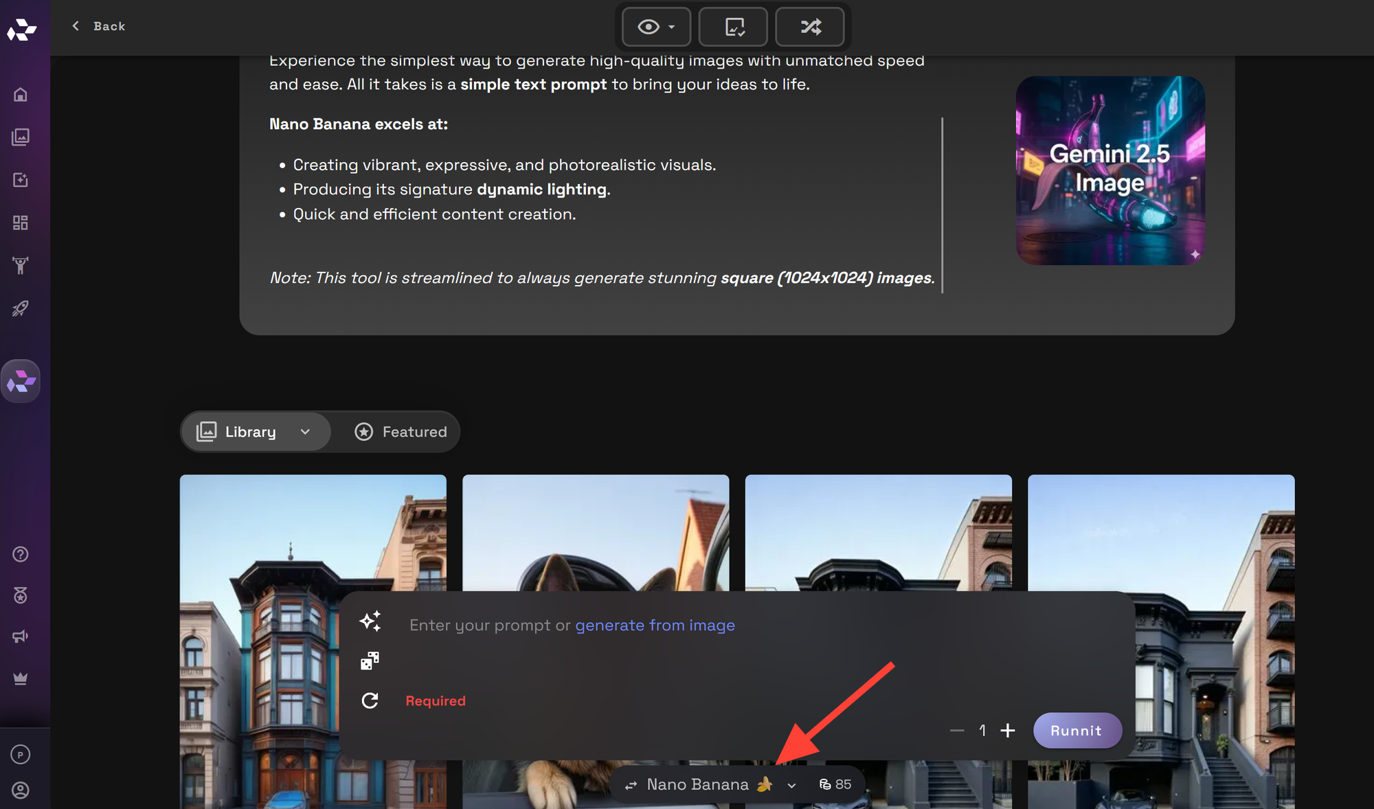 Screenshot showing anana (Gemini 2.5) — Ideal for interiors and stylized exteriors SeeDreamV4 — Great for natural...