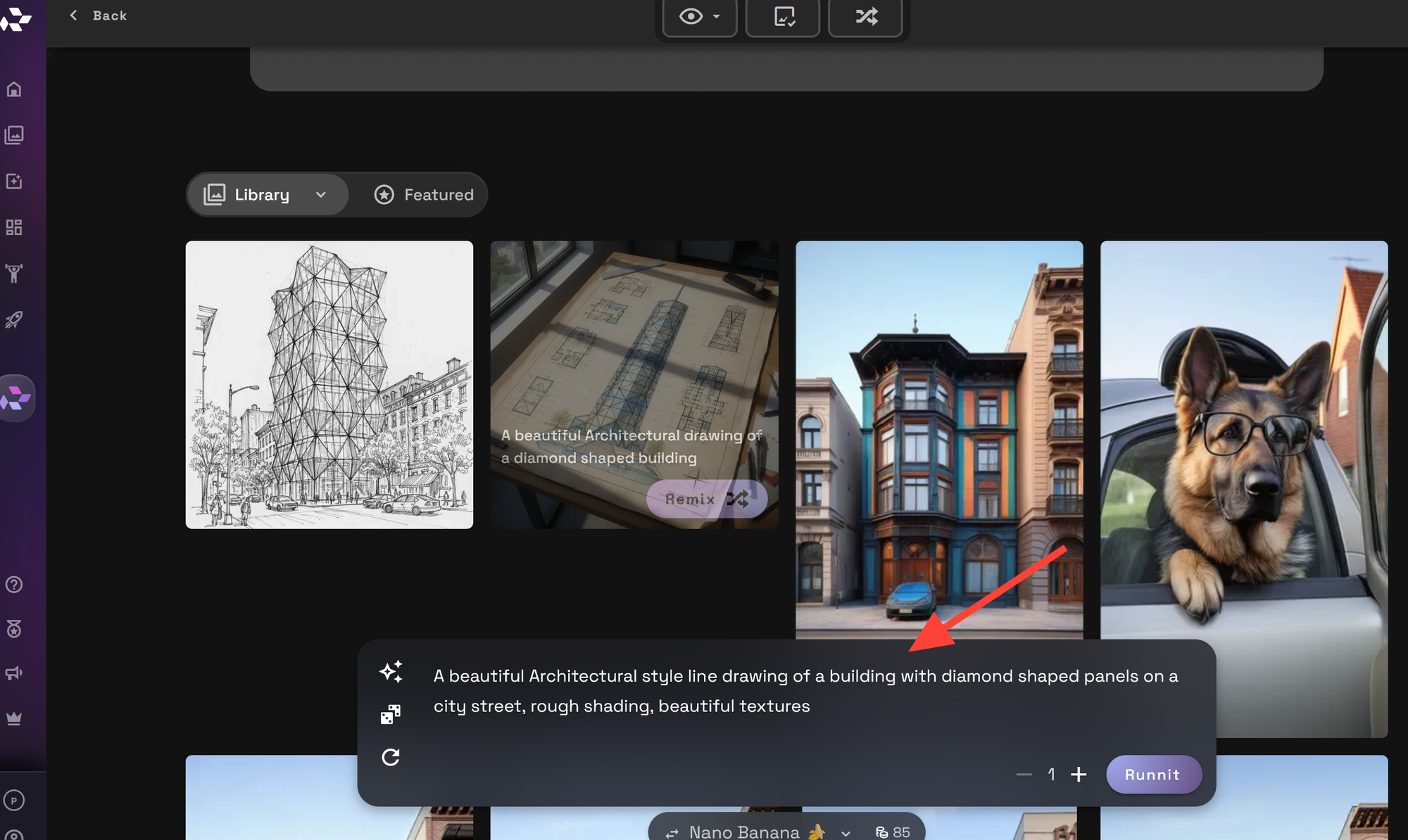 Screenshot showing t to generate your image