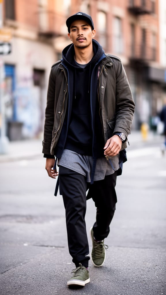 A model wearing street fashion