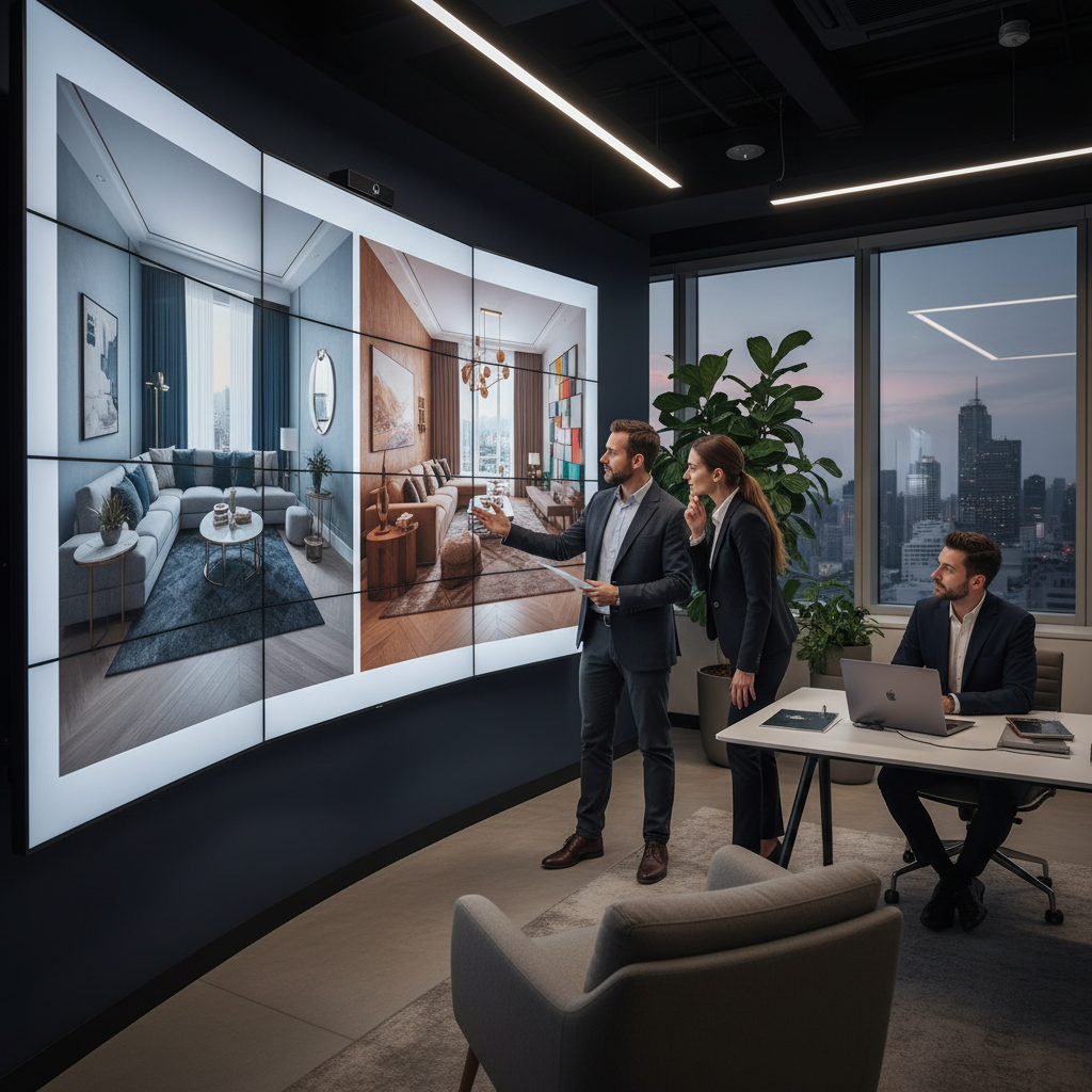 Client-ready AI interior presentation visuals