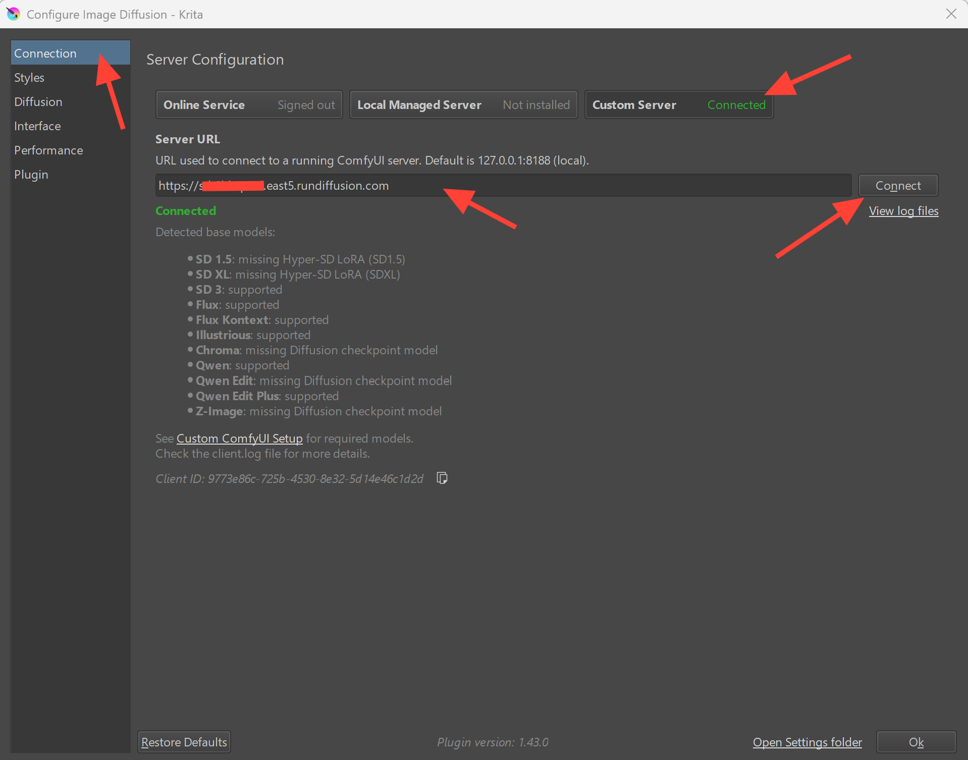 Connect Krita to RunDiffusion’s API screenshot