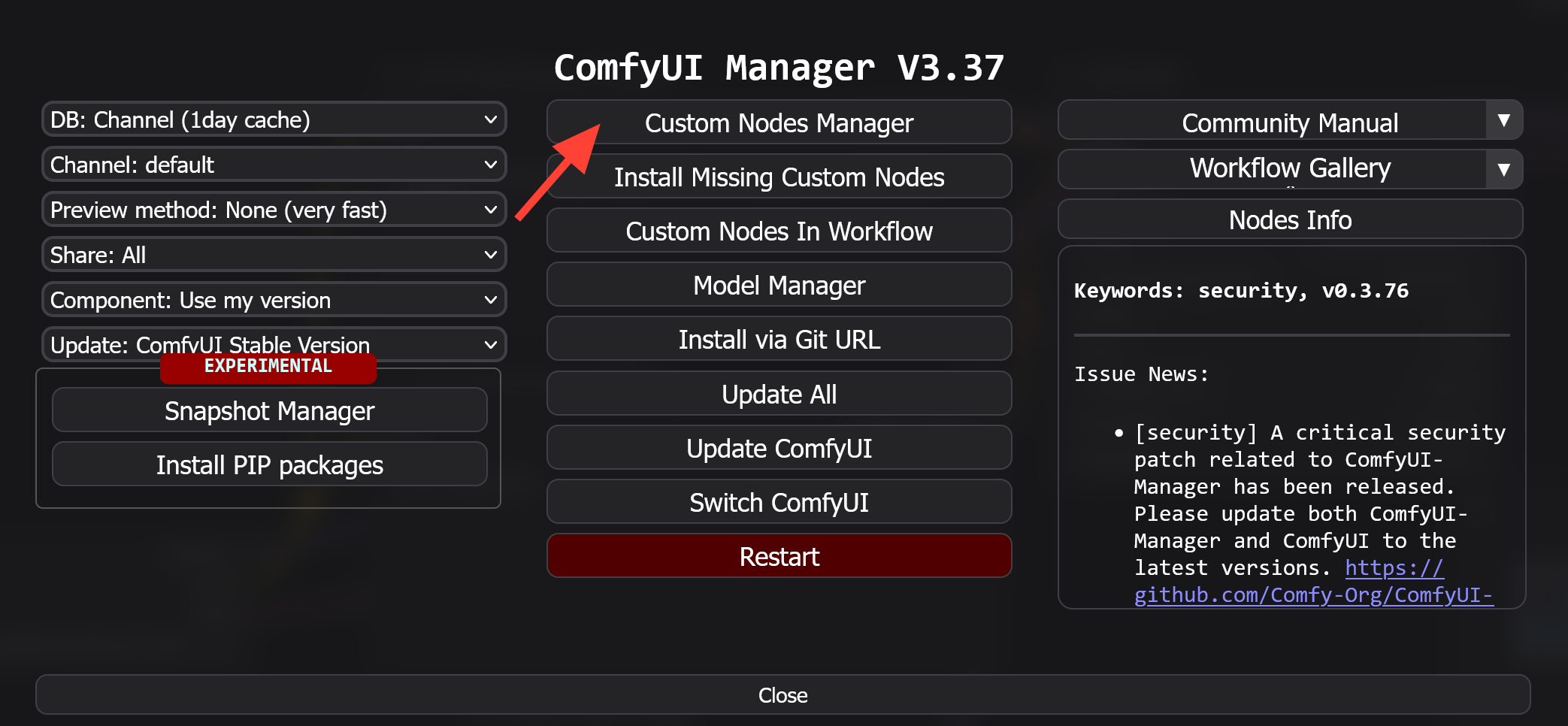 Troubleshooting Missing Nodes screenshot