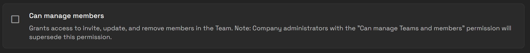 Can manage members permission in Team permissions.