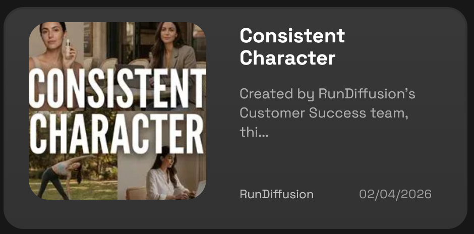 How to access the Consistent Character template screenshot