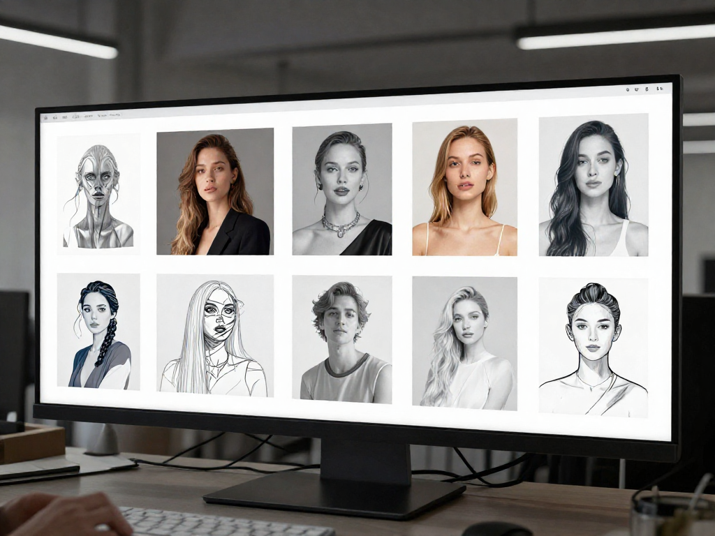 Designer exploring AI-generated visual concepts with Z-Image Turbo
