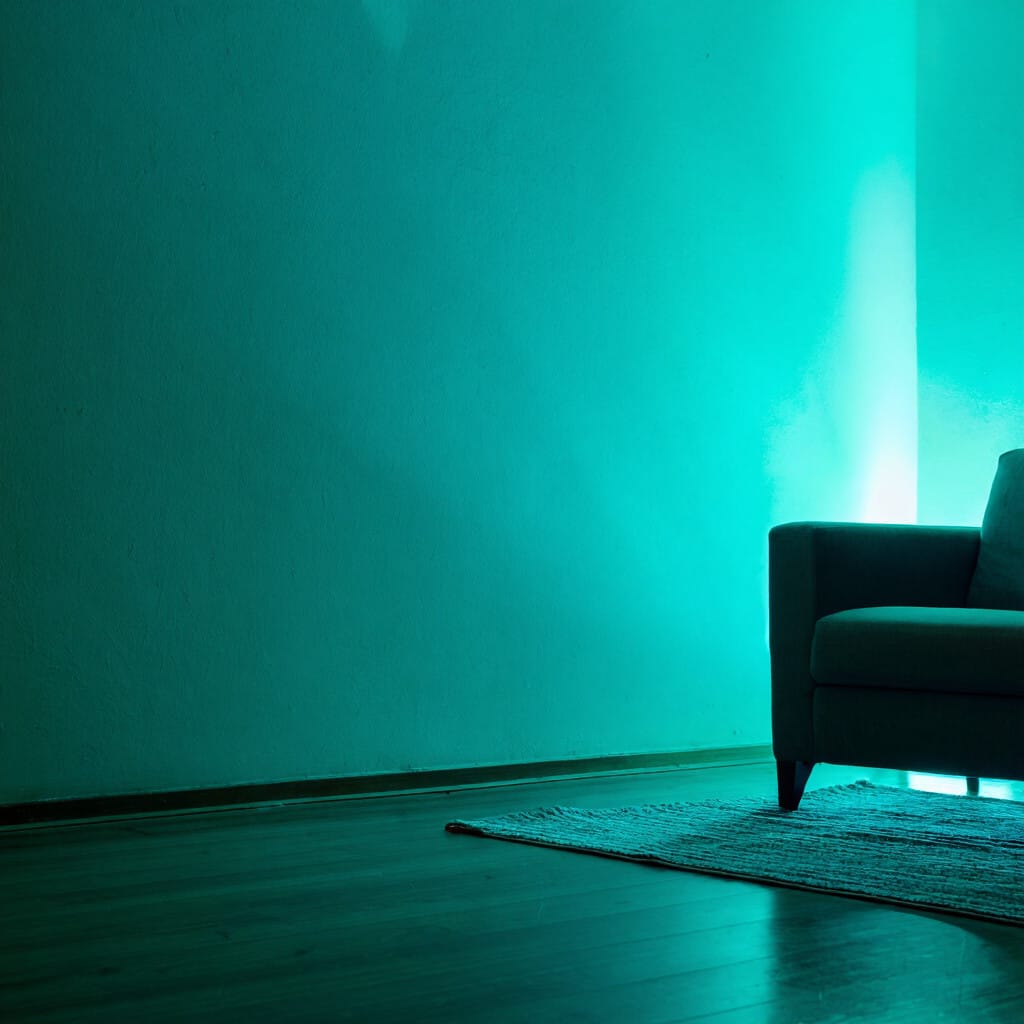 Color example featuring teal lighting