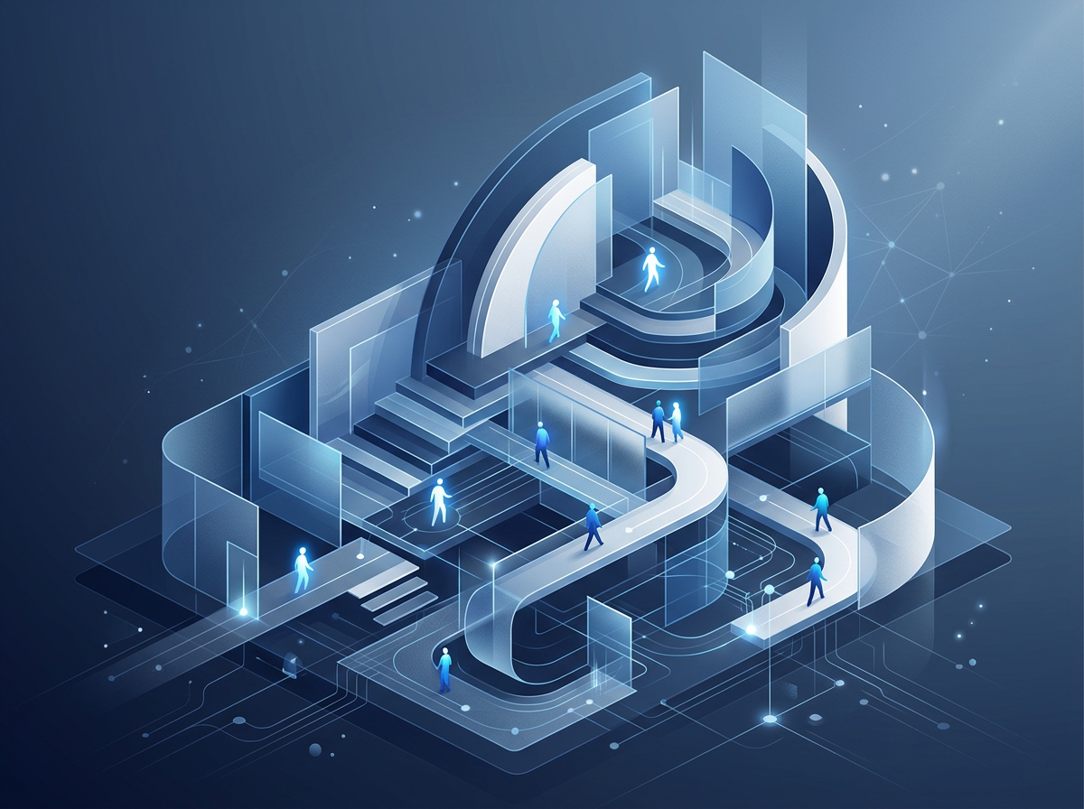 Abstract illustration representing AI governance and secure enterprise collaboration