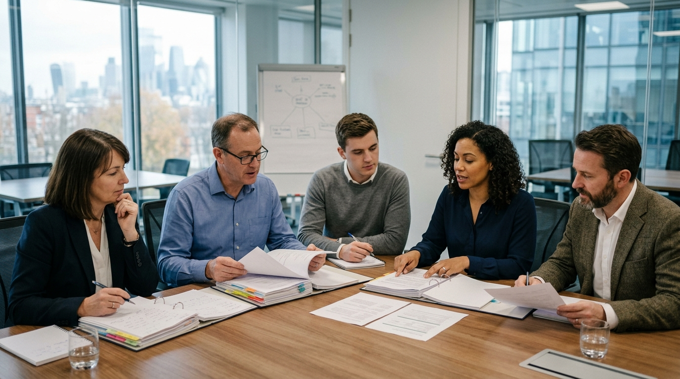 Operations team reviewing compliance, audit visibility, and provisioning oversight