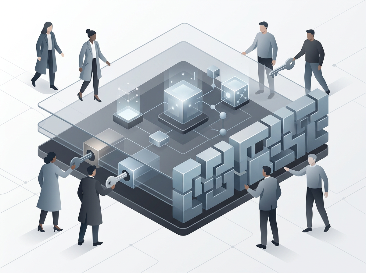 Abstract illustration representing role-based access control for AI tools