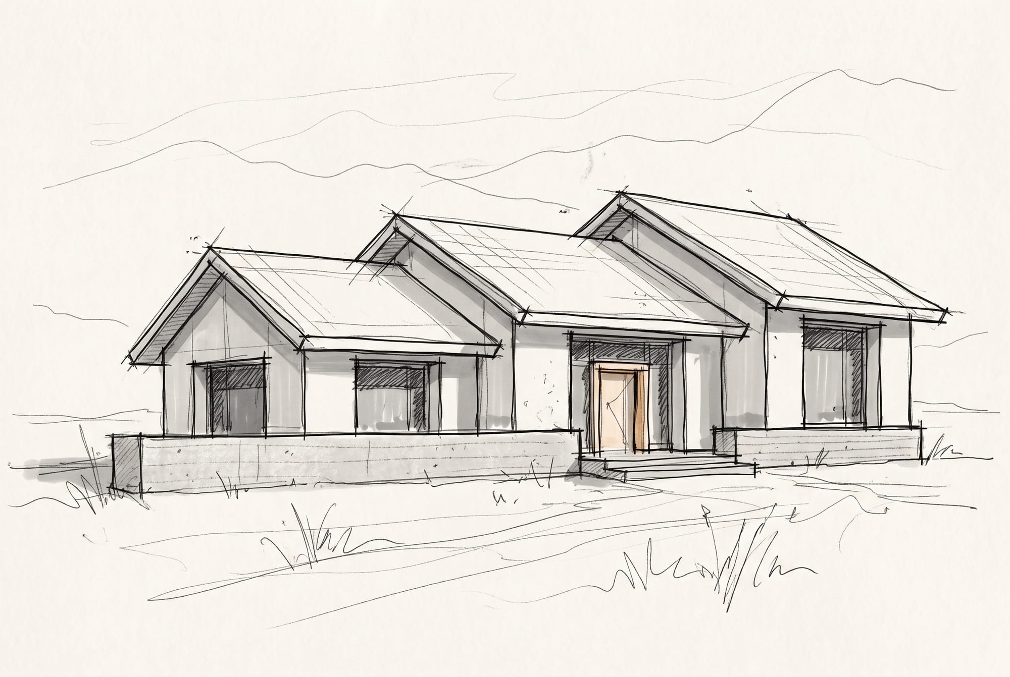 Image 1 showing the architectural concept sketch used as the authoritative source for the visitor center visualization.