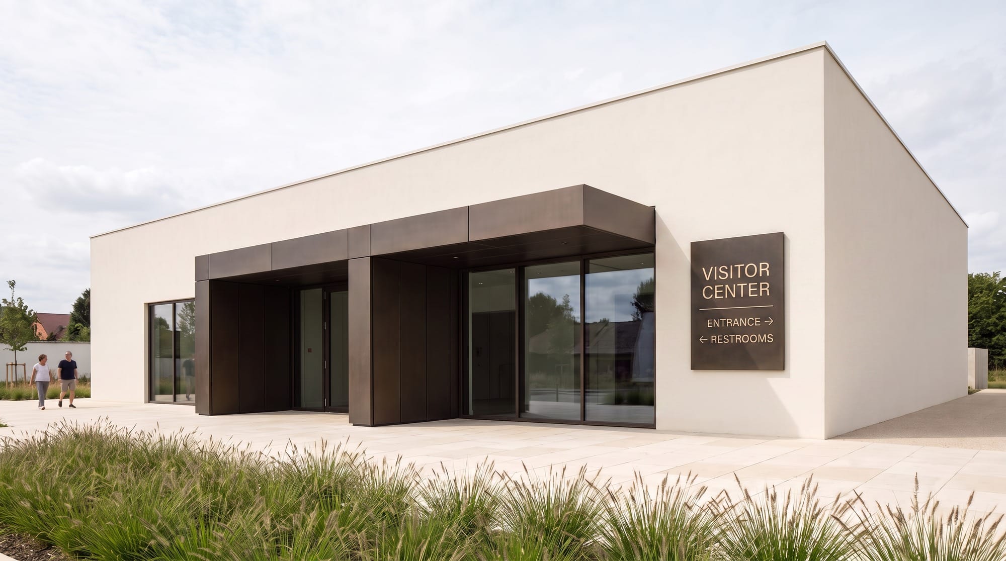 Image 1 showing English visitor center wayfinding before localization into Thai.