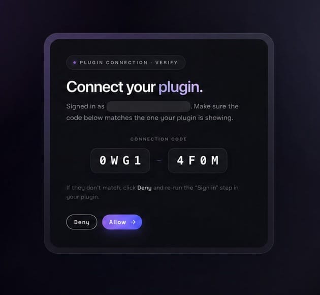 RunDiffusion connection approval screen with the account email redacted