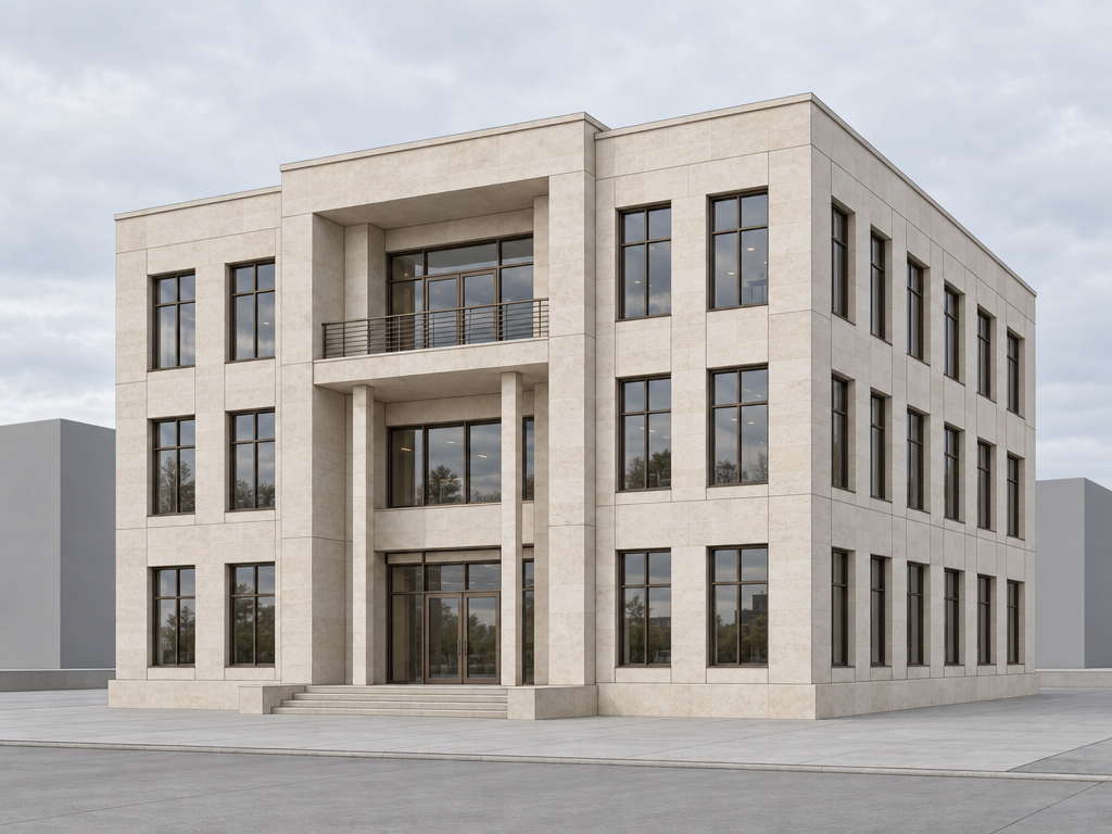 Edited result: Model view to exterior render