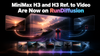 MiniMax H3 and H3 Ref. to Video changelog hero with a bold centered title above connected cinematic keyframes, reference images, and an audio waveform.