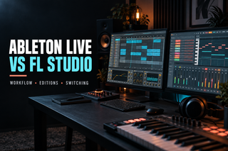 Abstract comparison of Ableton Live and FL Studio music production workflows