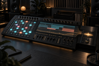 Premium conceptual music workstation joining nonlinear clip creation with a linear arrangement workflow